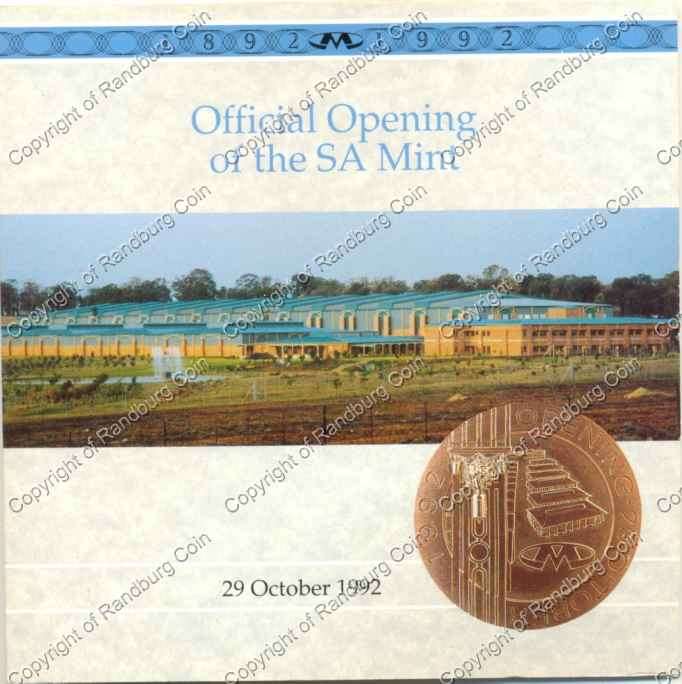 *#* 1992 Official Opening of the SA Mint Bronze Medallion *#*
