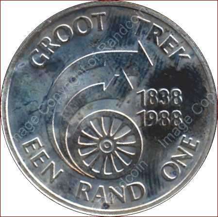 *#* SA 1988 Silver R1 Protea Uncirculated Groot Trek Mintage 6 855*#*