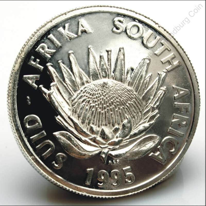 *#* SA 1995 Silver R1 Protea Uncirculated Railways Mintage 3 515*#*