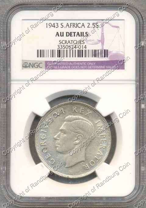 *#* 1943 NCS HALF CROWN SLABBED AU DETAILS SCRATCHES *#*