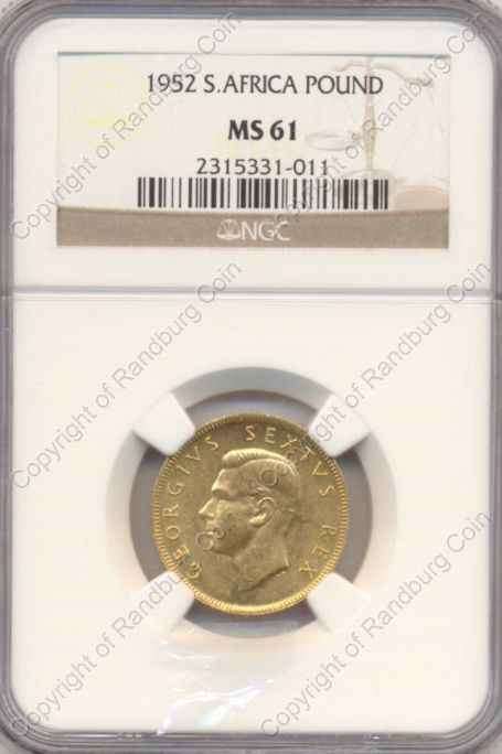 *#* 1952 NGC SLABBED GOLD POUND MS 61!!!!!!!! *#*