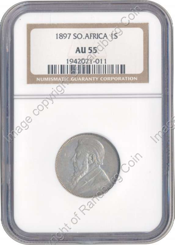 *#* 1897 NGC SLABBED SHILLING AU 55 *#*