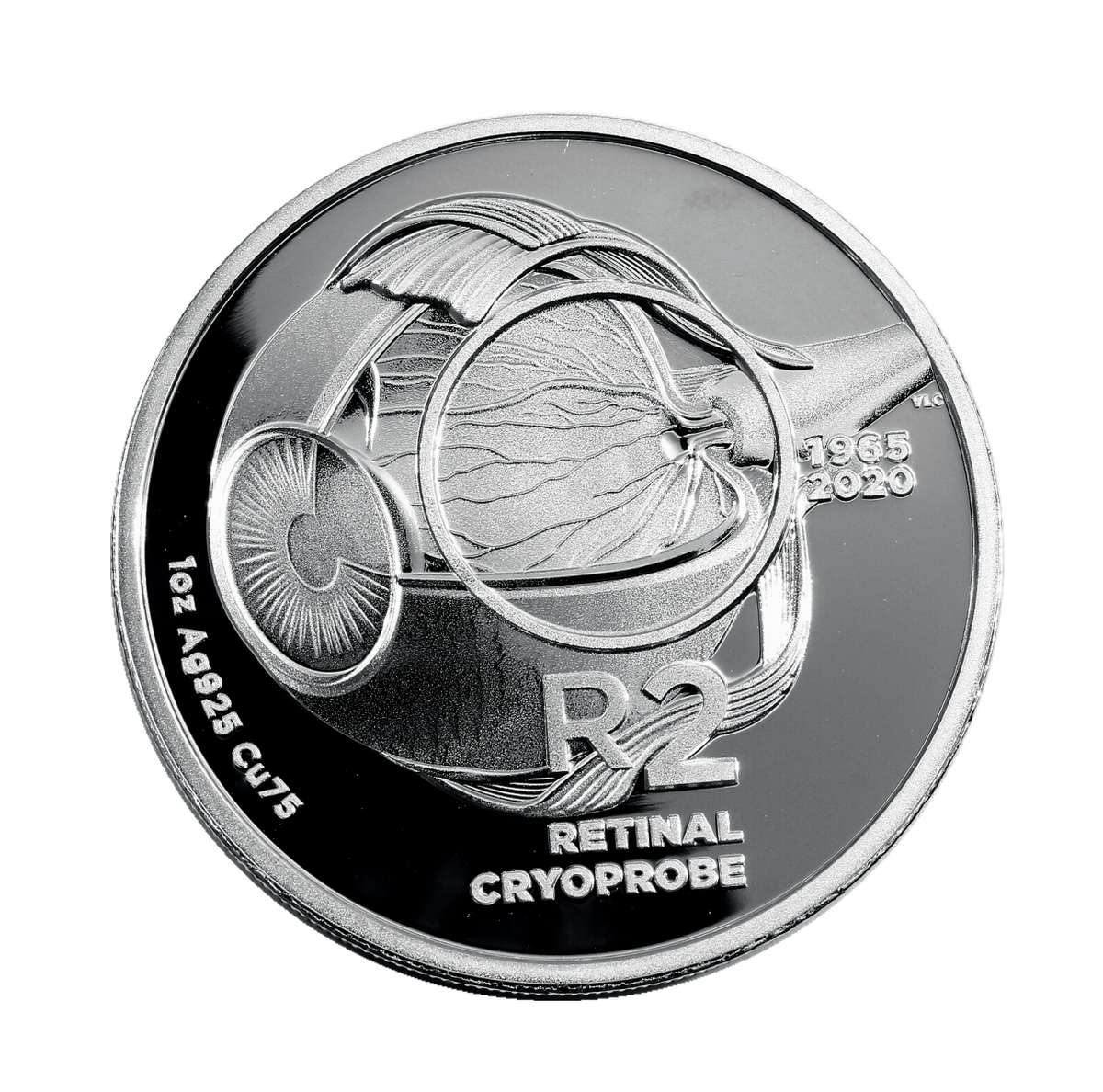 *#* 2020 Sterling Silver Proof R2 (1 oz) Crown Retinal Cryoprobe - in box with CoA *#*