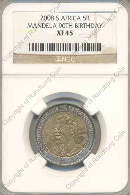 *#* 2008 R5 90th Mandela Birthday XF45 Slabbed *#*