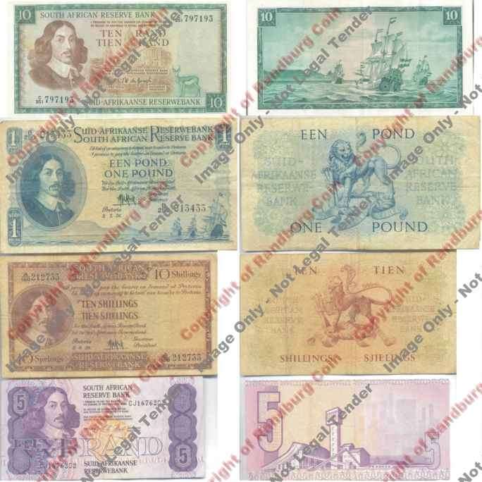 *#* 4 x South Africa Bank notes - as per images *#*