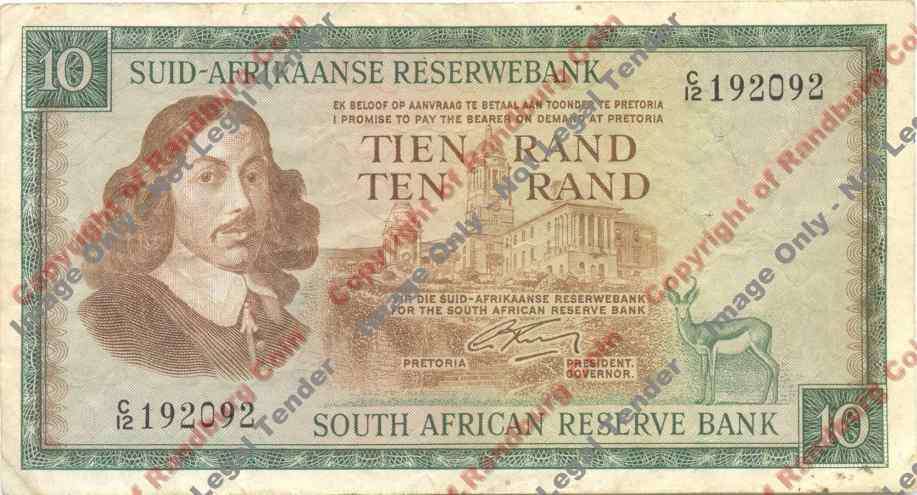 *#* G RISSIK - 2nd Issue - 10 Rand Afr/Eng - F - Staple holes *#*