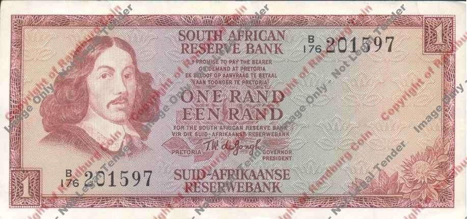 *#* TW de JONGH - 2nd Issue - 1 Rand - Eng/Afr - VF+ *#*