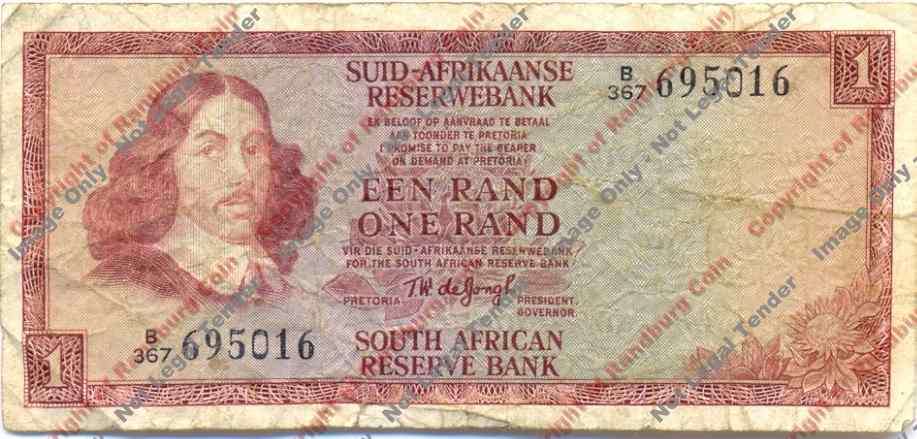 *#* TW de JONGH - 3rd Issue - 1 Rand Afr/Eng - F - a bit dirty *#*