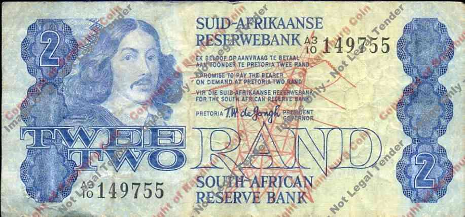 *#* TW de JONGH - 4th Issue - 2 Rand - F+ *#*