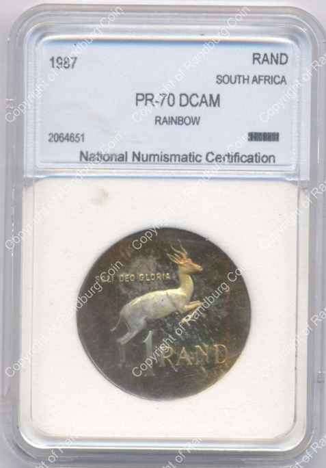 *#* 1987 Silver R1 Springbuck NNC Slabbed PR-70 DCAM *#*