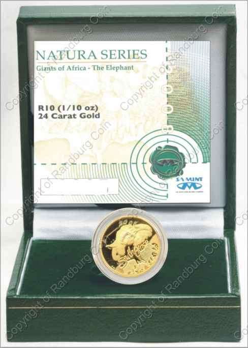 *#* 2008 SA Gold Natura Elephant Tenth Ounce - Mintage 763 *#*