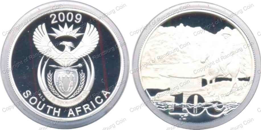 *#* 2009 Silver 1/2oz Maloti Drakensberg Proof 10 cent - Mintage 335 coin only handled capsule*#*