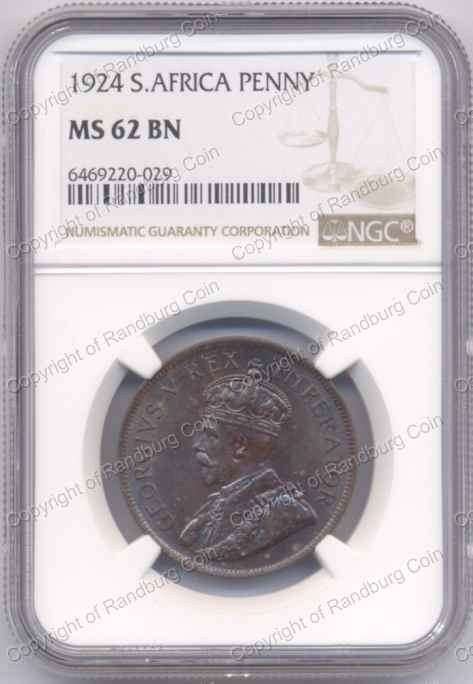 *#* 1924 NGC PENNY SLABBED MS 62 BN *#*