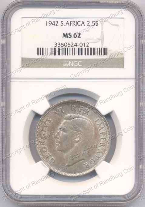 *#* 1942 SA HALF CROWN NGC SLABBED MS 62 *#*
