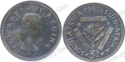 *#* 1957 SA SILVER TICKEY - Toned *#*