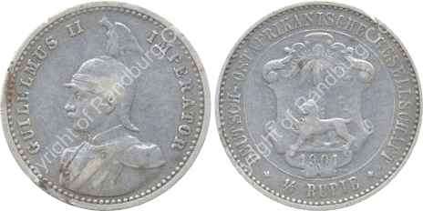 *#* German East Africa 1901 - Silver 1/4 Rupie *#*