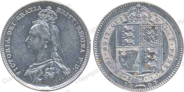 *#* Great Britain 1887 Silver Shilling *#*