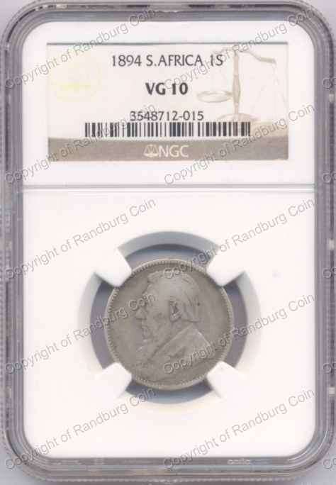 *#* 1894 NGC SLABBED ONE SHILLING VG 10  *#*