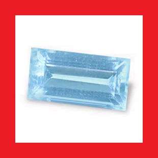 AQUAMARINE - MEDIUM BLUE BAGUETTE FACET - 0.06cts