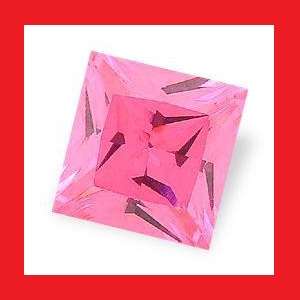 CUBIC ZIRCONIUM - NICE PINK PRINCESS CUT - 0.24cts