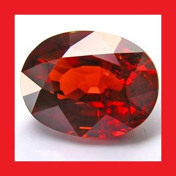 SPESSARTINE GARNET - MANDARINE ORANGE RED OVAL FACET - 1.55cts