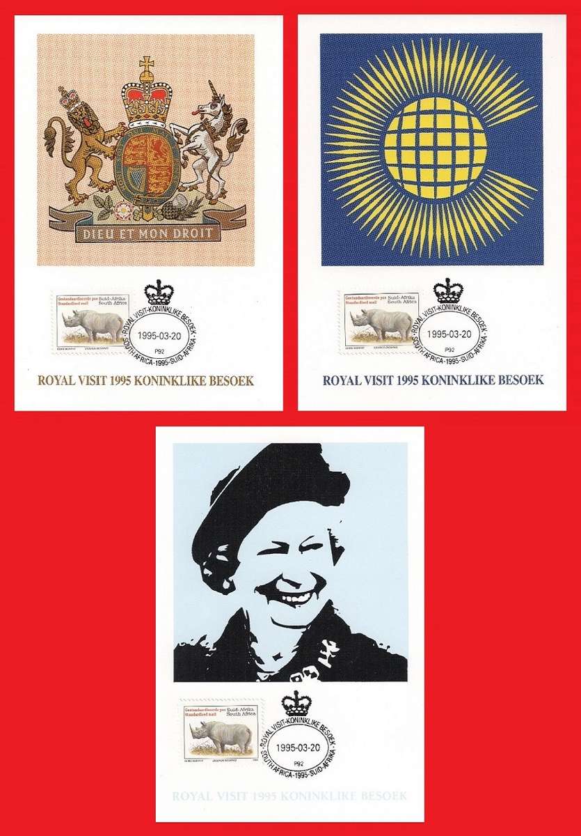 SOUTH AFRICA COMMEMORATIVE POST CARDS 1995/03/20