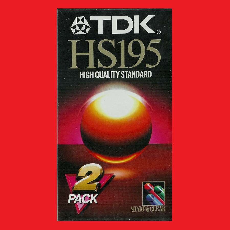 VHS BLANK TAPE TDK HS195 TWIN PACK E-195