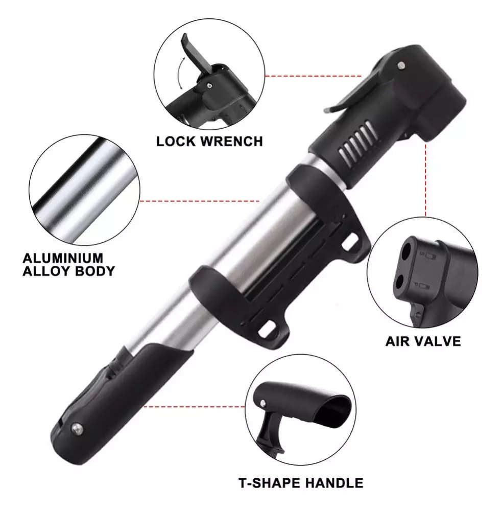 Fluir Essential Cycling Mini Pump / Inflator - Presta and Schrader valves