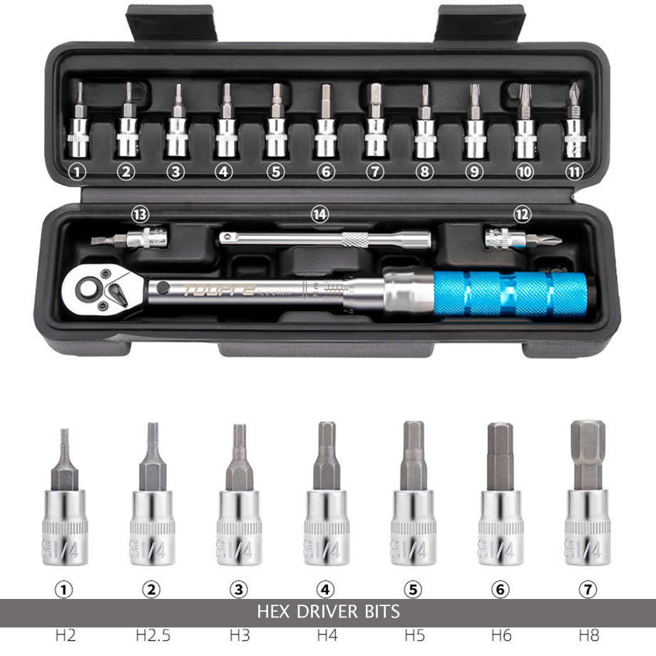 Toopre Workshop 2-24nm Torque Wrench Set &#8211; 16 Piece