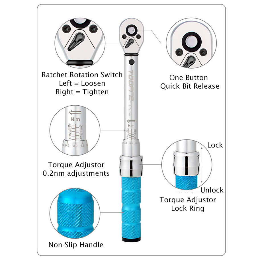 Toopre Workshop 2-24nm Torque Wrench Set &#8211; 16 Piece