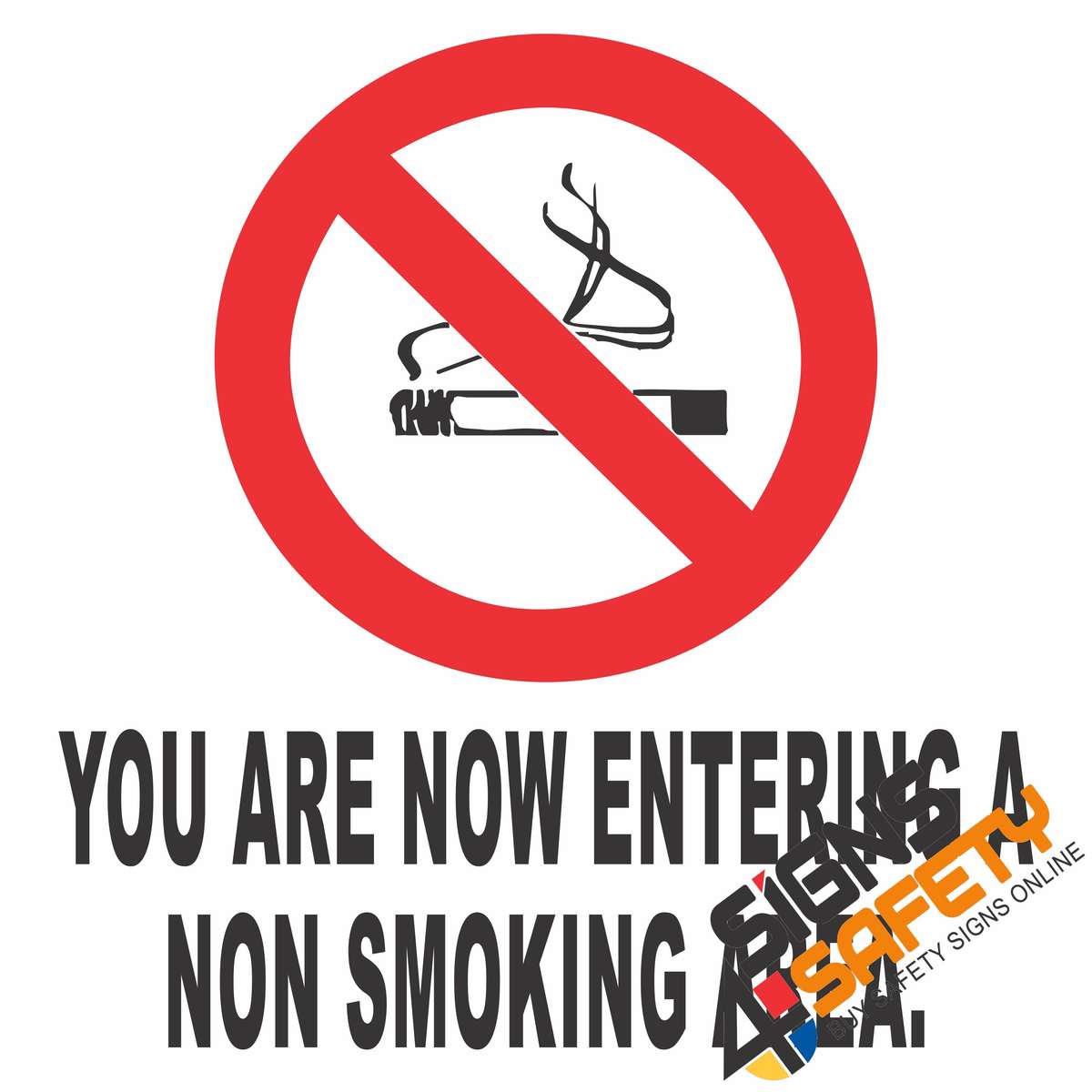 (NS6) Non Smoking Area Sign  - 290mm*290mm 0.9mm ABS Plastic Sign