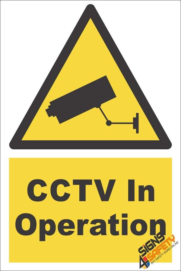 CCTV In Operation Sign - 200mm x 300mm Vinyl Sticker Sign