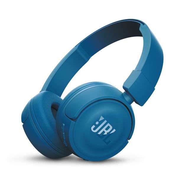 jbl t450bt blue bluetooth on-ear headphone plus + mic