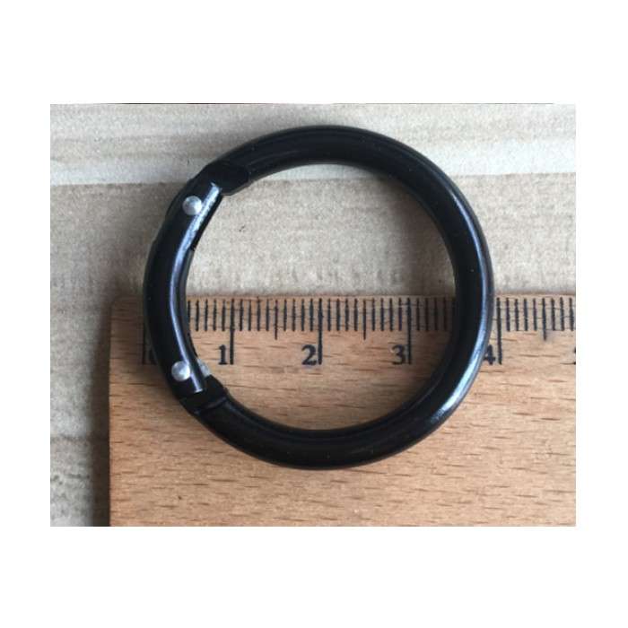 DZI 40mm Round Carabiner Snap Hook Keyring - Black