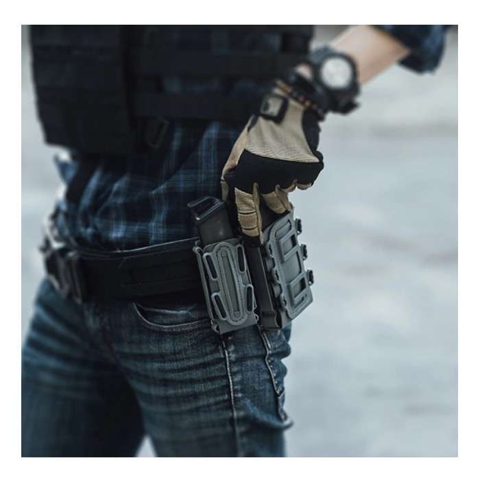 DZI Taco Style Adjustable Single Pistol Mag Pouch - Various Black