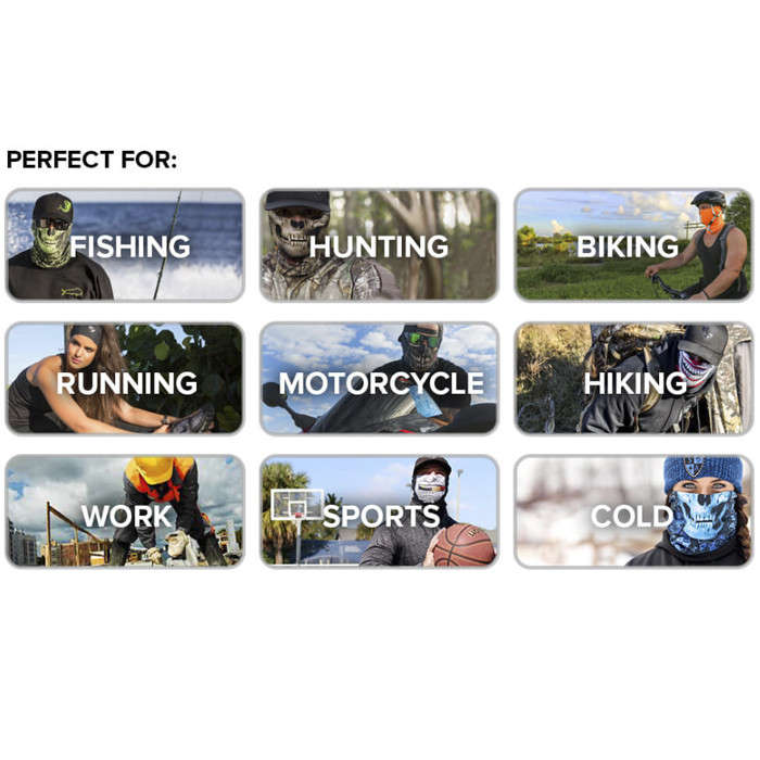 Multi-Use Tubular Bandana/Gator Face Shield - Blackout Rounds Skull