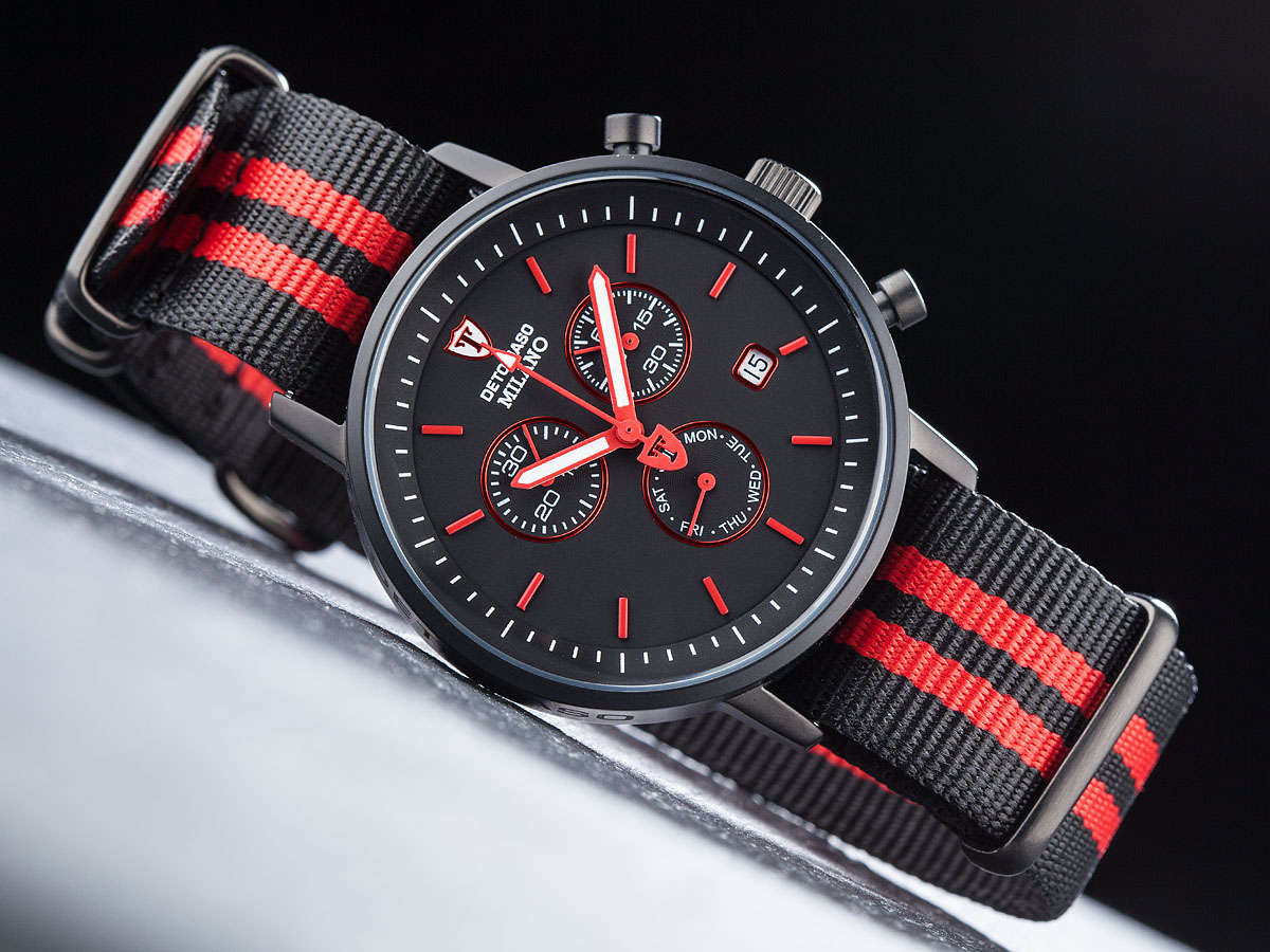 DETOMASO Men's Milano Swiss Black IP Chrono Watch *BRAND NEW! 100% Authentic German Motorsport Watch