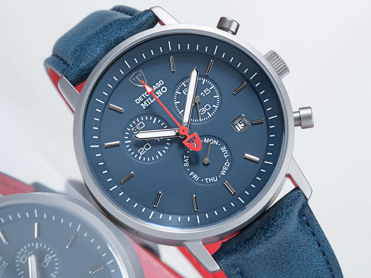 DETOMASO® Men's MILANO BLUE Swiss Edition Chronograph Watch BRAND NEW