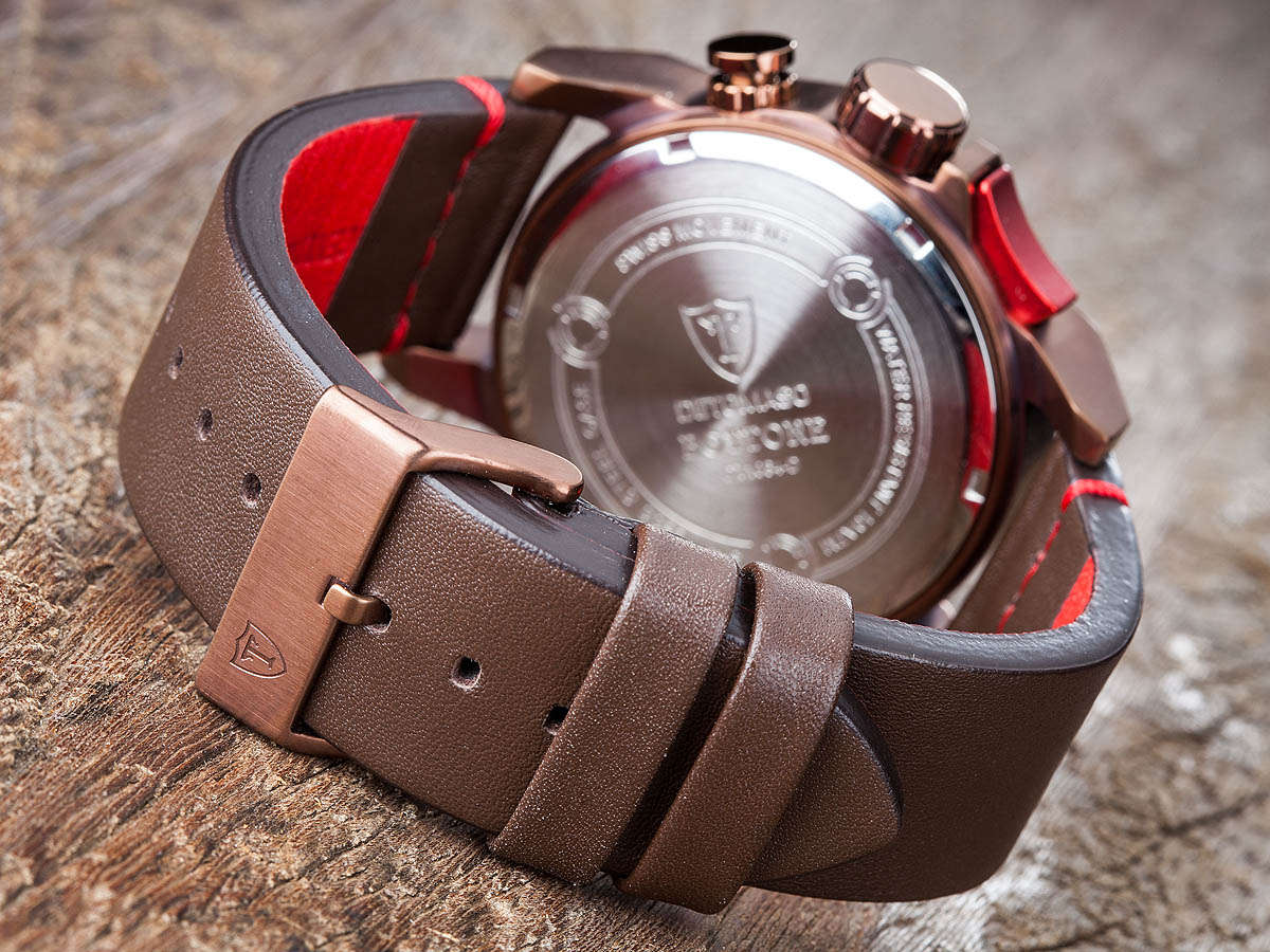 DETOMASO® Men's Bottone Borwn Ionized Swiss Chronograph Watch  W. BOX, PAPERS, FULLY LOADED!!