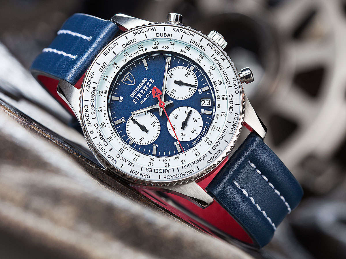 DETOMASO® ITALIA FIRENZE WORLD GP CHRONO HEIDFELD TEAM WATCH W. BOX, PAPERS, FULLY LOADED!!