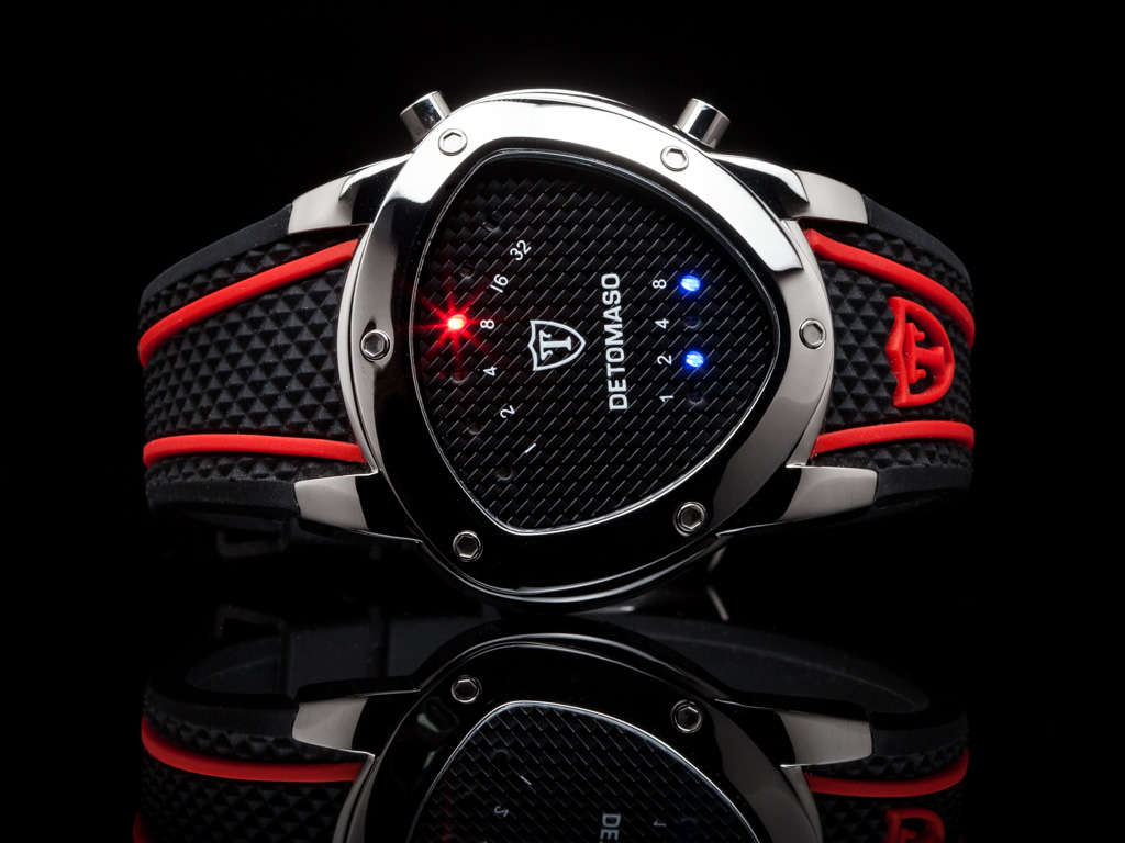 *German Motorsports* DETOMASO Men's Compasso Big Binary Time 47mm x 44mm Watch BRAND NEW!!