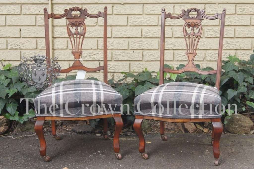Pair Edwardian Low Chairs