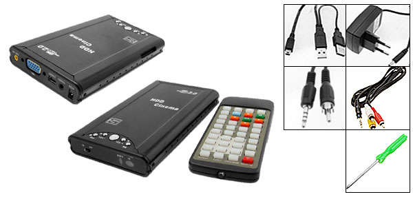 2.5" HDD Player Multimedia AV MP4 MP3 DVD DIVX SD MMC 1