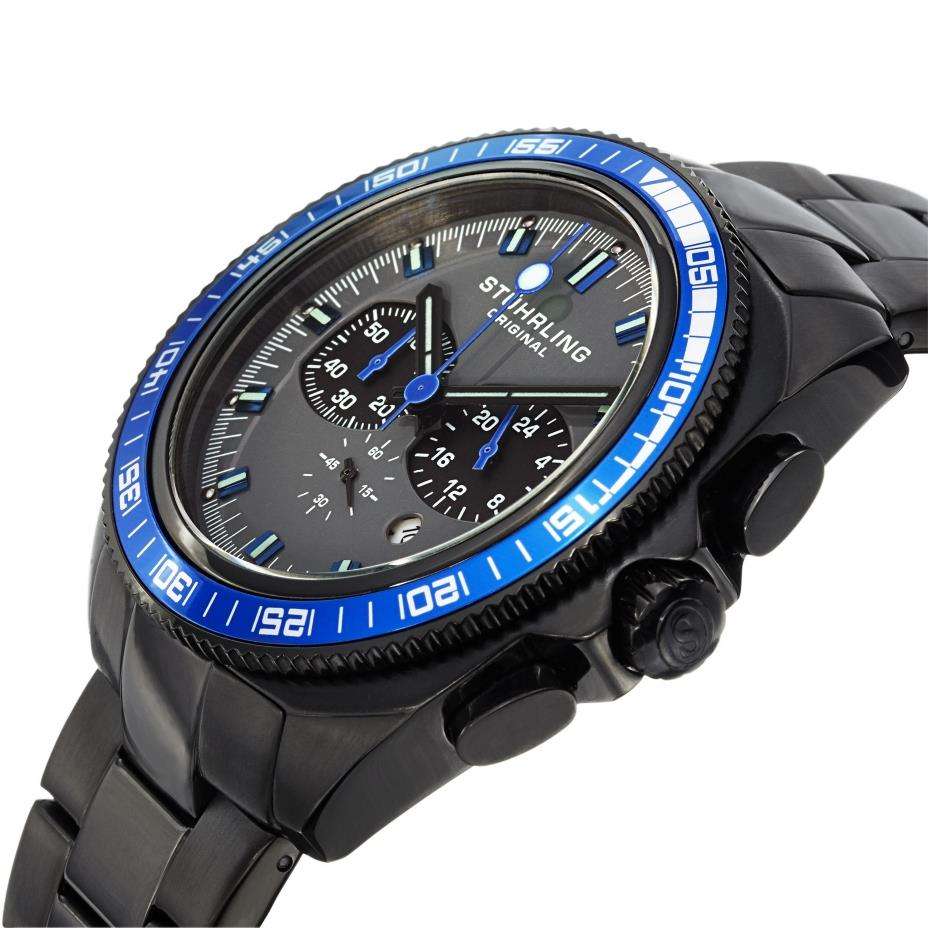 **R8,900.00** STUHRLING ORIGINAL® Men's Concorsso Black Chrono Watch BRAND NEW in box w/ paperwork