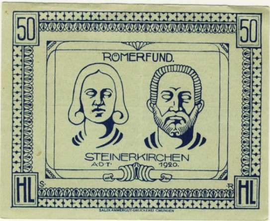 Notgeld 1914 - 1921, 50 Heller, Austria - Steinerkirchen an der Traun