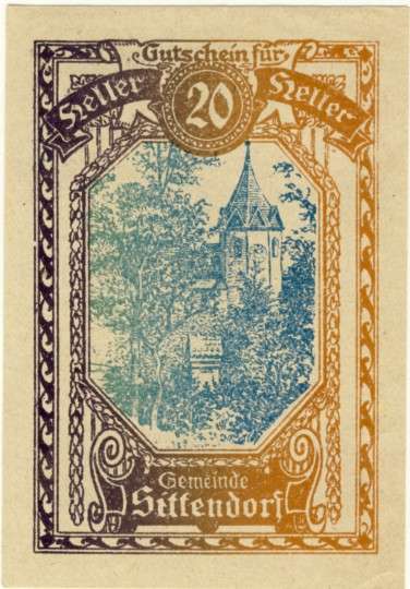 Notgeld 1914 - 1921, 20 Heller, Austria - Sittendorf