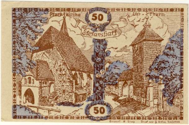 Notgeld 1914 - 1921, 50 Heller, Austria -  Stefanshart