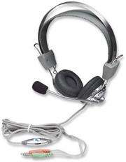Manhattan Stereo Headset + Microphone with in-line volume control, Retail Box, Limited Lifetime Warr