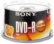 Sony 16x -4.7GB DVD-R Spindle-50PK ,Non-Printable-Retail Box , No Warranty