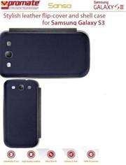 Promate Sansa Samsung Galaxy S3 Stylish leather flip-cover and shell case Detachable cover to replac